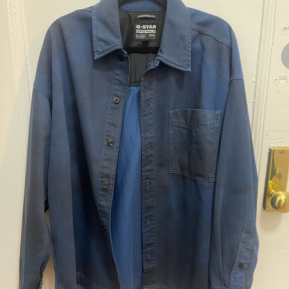 G-Star Men's Dark Blue Shirt Jacket special dye collection Large
